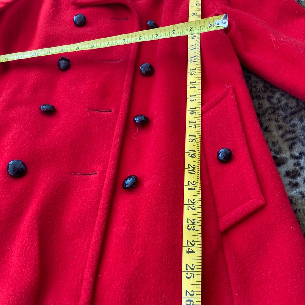 Macintosh vintage bright red wool pea coat sz8